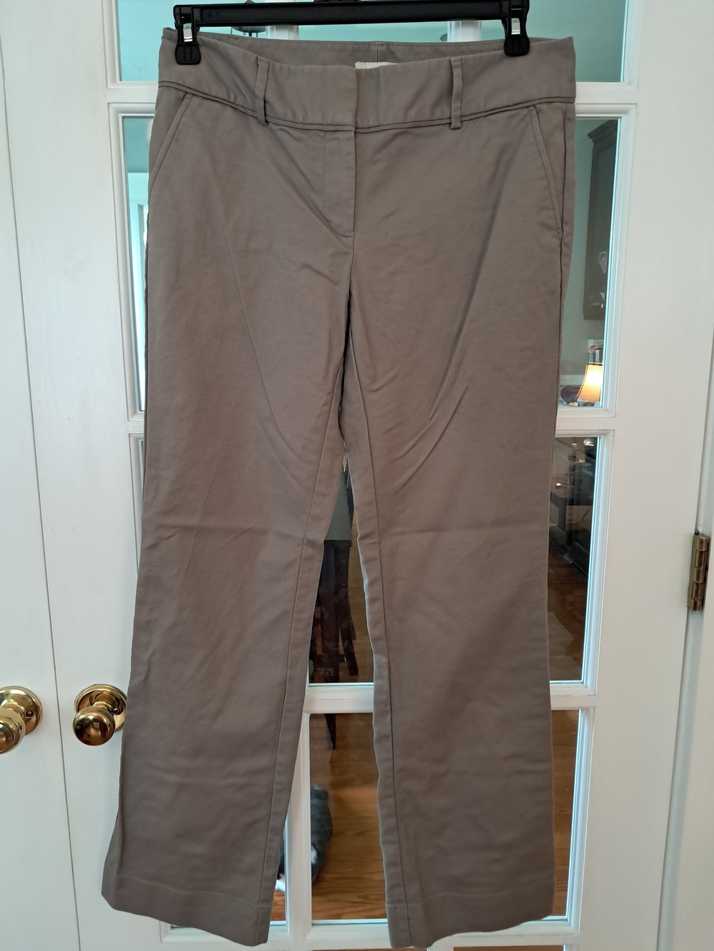 LOFT Straight Leg Dress Trousers in Taupe